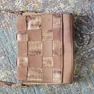 Margot Suede Leather Patchwork Solid/Snake print Crossbody
